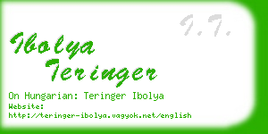 ibolya teringer business card